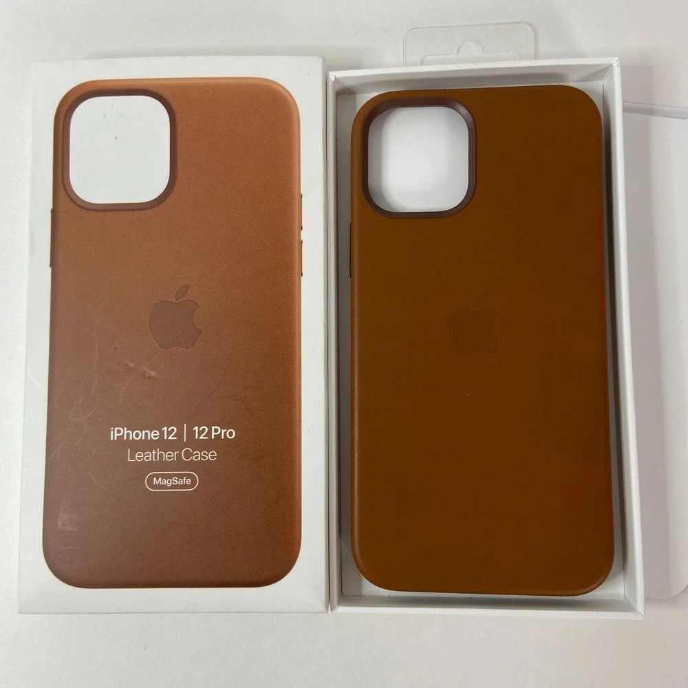 Apple iPhone 12 12 Pro Leather Case MagSafe Saddle Brown A2494 MHKF3ZM/A
